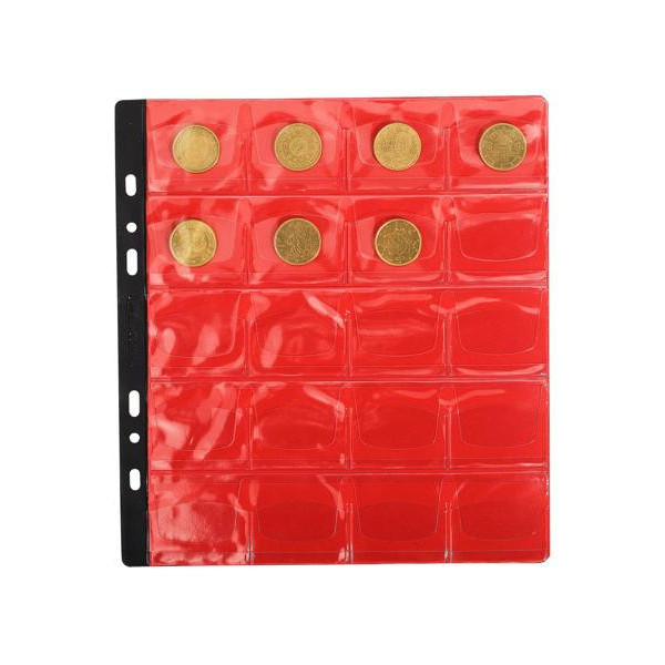 3 recharges pour album de pièces - 20 cases diamètre 40mm - 24,5x25cm - Perforées
