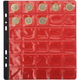 3 recharges pour album de pièces - 30 cases diamètre 30mm - 24,5x25cm - Perforées