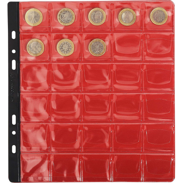 3 recharges pour album de pièces - 30 cases diamètre 30mm - 24,5x25cm - Perforées