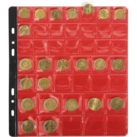3 recharges pour album de pièces - 43 cases diamètre 20/25/30mm - 24,5x25cm - Perforées