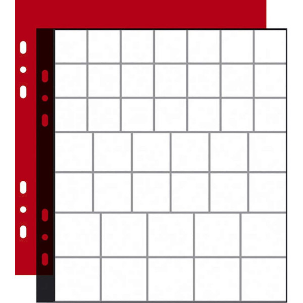 3 recharges pour album de pièces - 43 cases diamètre 20/25/30mm - 24,5x25cm - Perforées