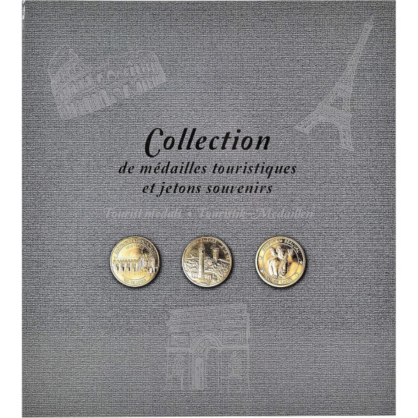 photo-Album de collection médailles touristiques - 50 pièces diamètre 34mm - 25,5x28cm