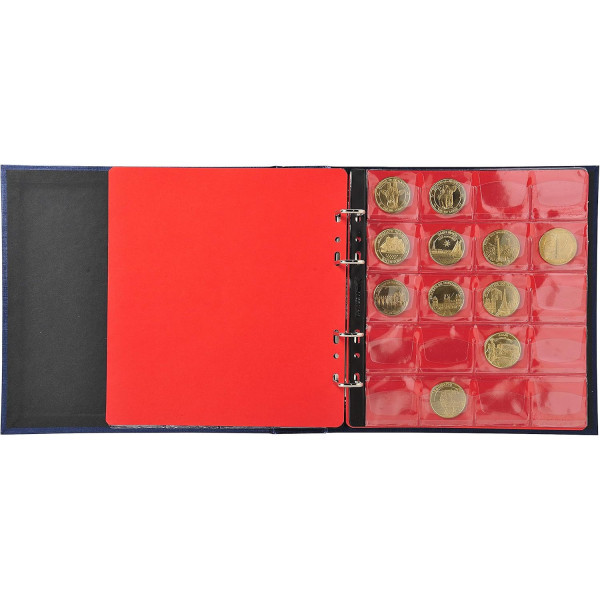 Classeur de collection médailles touristiques - 100 pièces - 24,5x25cm - Rechargeable
