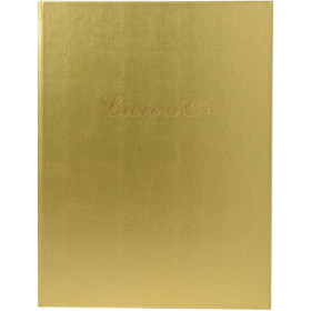 photo-Livre d'or - 27x22cm - Couverture simili cuir - Or - Tranche or - 100 pages blanches
