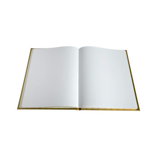 Livre d'or - 27x22cm - Couverture simili cuir - Or - Tranche or - 100 pages blanches