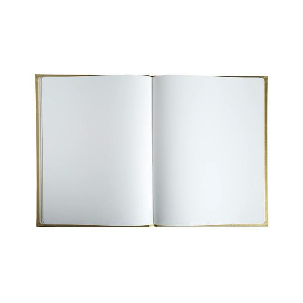 Livre d'or - 27x22cm - Couverture simili cuir - Or - Tranche or - 100 pages blanches
