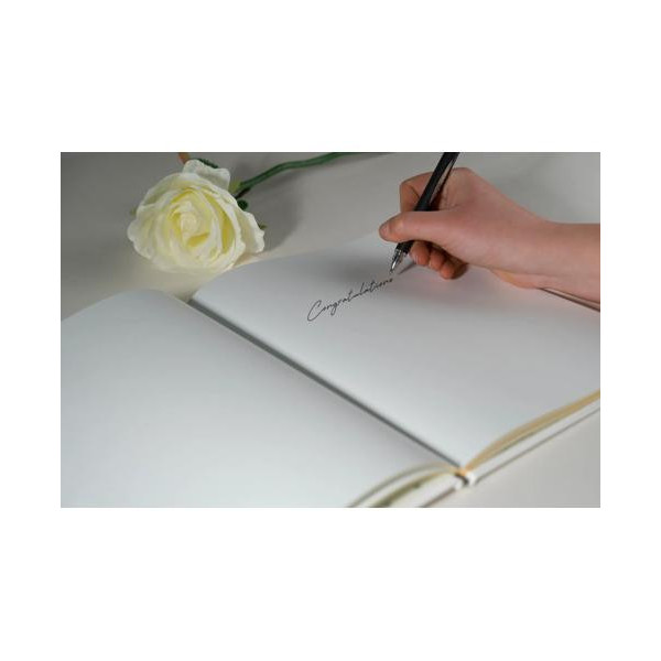 Livre d'or - 27x22cm - Couverture simili cuir - Or - Tranche or - 100 pages blanches