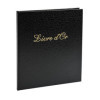 photo-Livre d'or - 21x19cm - Couverture simili cuir - Noir - Tranche or - 140 pages blanches