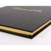Livre d'or - 21x19cm - Couverture simili cuir - Noir - Tranche or - 140 pages blanches