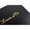 Livre d'or - 27x22cm - Couverture simili cuir - Noir - Tranche or - 100 pages blanches