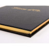 Livre d'or - 27x22cm - Couverture simili cuir - Noir - Tranche or - 100 pages blanches