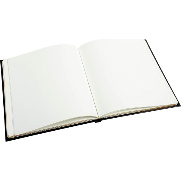 Livre d'or - 27x22cm - Couverture simili cuir - Noir - Tranche or - 100 pages blanches