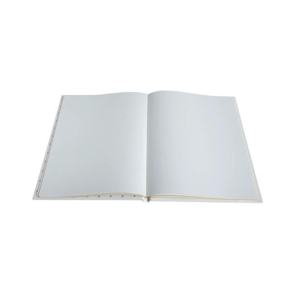 Livre d'or - 27x22cm - Couverture simili cuir - Blanc - Tranche or - 100 pages blanches