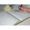Livre d'or - 27x22cm - Couverture simili cuir - Blanc - Tranche or - 100 pages blanches