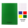 Lot de 4 cahiers - 24x32(cm) - Grands carreaux - 96 pages - couverture en polypro bleu,jaune,rouge,vert - sans spirale - Hamelin