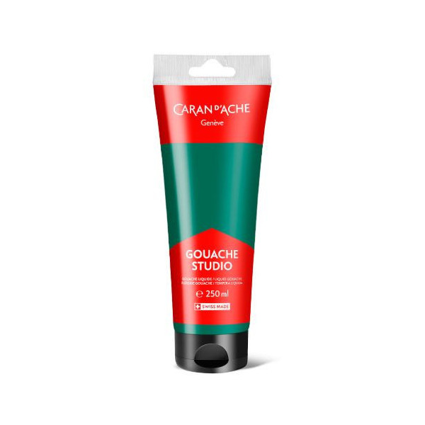 photo-Gouache Studio - Vert émeraude - Ultra couvrante - Mate - Tube 250 ml - Caran d'Ache