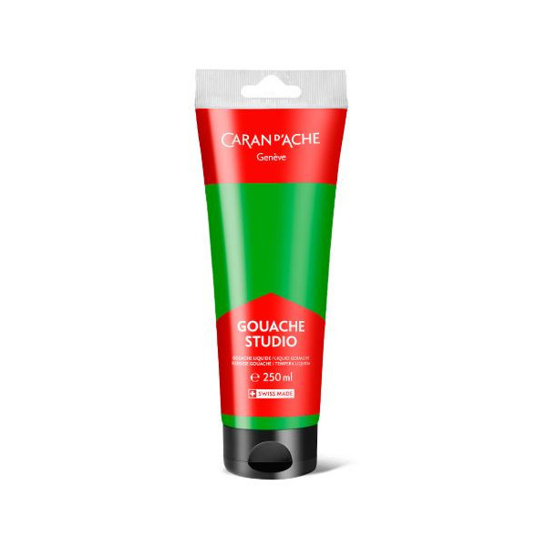 photo-Gouache Studio - Vert brillant - Ultra couvrante - Mate - Tube 250 ml - Caran d'Ache