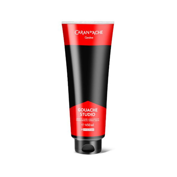 photo-Gouache Studio - Noir - Ultra couvrante - Mate - Tube 450 ml - Caran d'Ache