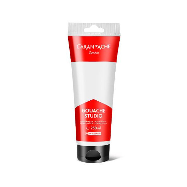 photo-Gouache Studio - Blanc - Ultra couvrante - Mate - Tube 250 ml - Caran d'Ache