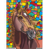 photo-Coloriage - Cheval - Tableau à colorier - Avec contours velours noir - Dès 3 ans