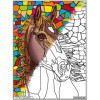 Coloriage - Cheval - Tableau à colorier - Avec contours velours noir - Dès 3 ans
