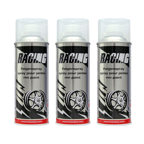 photo-Lot de 3 bombes de vernis transparent pour jantes voiture Racing 400ml