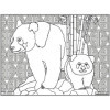 Coloriage - Pandas - Tableau à colorier - Avec contours velours noir - Dès 3 ans