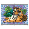 photo-Coloriage - Tigre - Tableau à colorier - Avec contours velours noir - Dès 3 ans