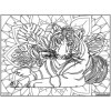Coloriage - Tigre - Tableau à colorier - Avec contours velours noir - Dès 3 ans