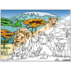 Coloriage - Lions - Tableau à colorier - Avec contours velours noir - Dès 3 ans