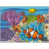 Coloriage - Poissons clowns - Tableau à colorier - Avec contours velours noir - Dès 3 ans