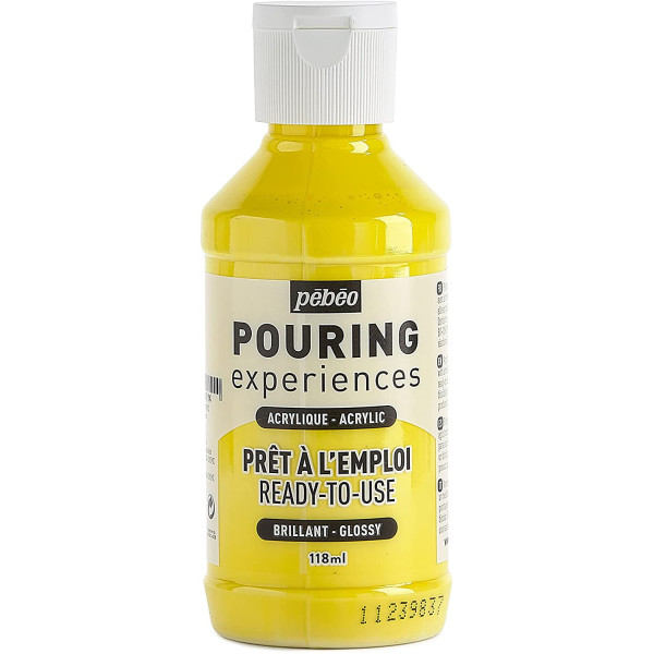 photo-Peinture acrylique - Pouring - Pébéo - Jaune primaire - 118 ml