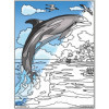 Coloriage - Dauphin - Tableau à colorier - Avec contours velours noir - Dès 3 ans
