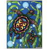 Coloriage - Tortue - Tableau à colorier - Avec contours velours noir - Dès 3 ans