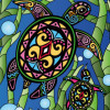 Coloriage - Tortue - Tableau à colorier - Avec contours velours noir - Dès 3 ans