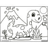 Coloriage - Petit diplodocus - Tableau à colorier - Avec contours velours noir - Dès 3 ans