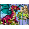 photo-Coloriage - Dragon - Tableau à colorier - Avec contours velours noir - Dès 3 ans