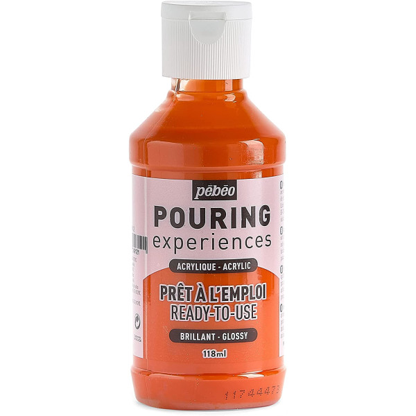 photo-Peinture acrylique - Pouring - Pébéo - Orange - 118 ml