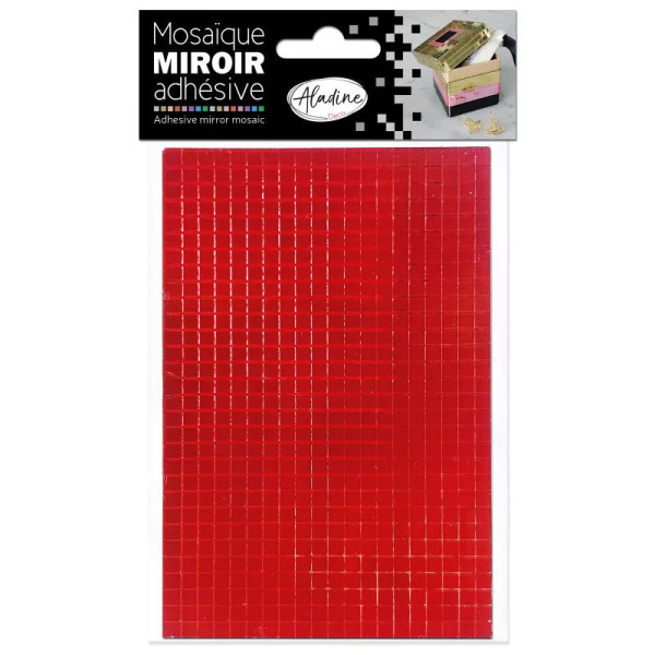photo-Petits carrés miroirs - Rouge - Adhésif - 0,5x0,5cm - Scrapbooking - Loisirs créatifs - Aladine
