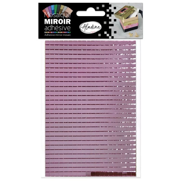 photo-Petits carrés miroirs - Rose - Adhésif - 0,5x0,5cm - Scrapbooking - Loisirs créatifs - Aladine