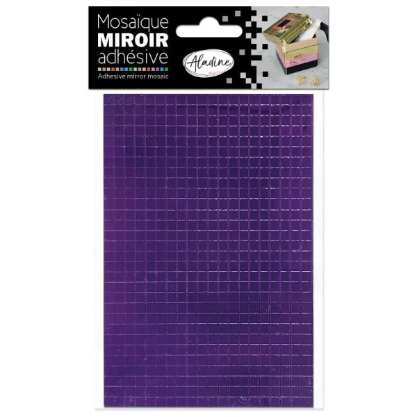 photo-Petits carrés miroirs - Violet - Adhésif - 0,5x0,5cm - Scrapbooking - Loisirs créatifs - Aladine
