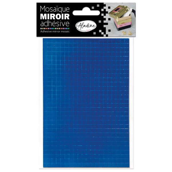 photo-Petits carrés miroirs - Bleu - Adhésif - 0,5x0,5cm - Scrapbooking - Loisirs créatifs - Aladine