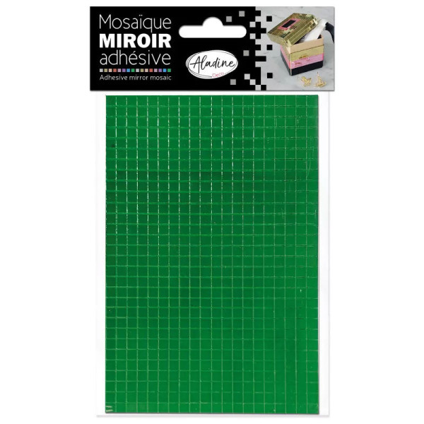 photo-Petits carrés miroirs - Vert - Adhésif - 0,5x0,5cm - Scrapbooking - Loisirs créatifs - Aladine
