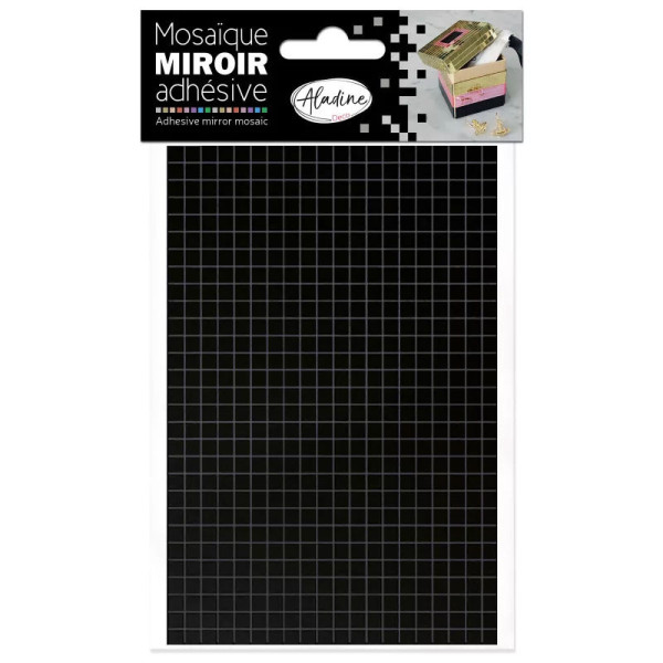 photo-Petits carrés miroirs - Noir - Adhésif - 0,5x0,5cm - Scrapbooking - Loisirs créatifs - Aladine