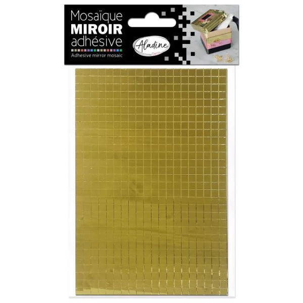 photo-Petits carrés miroirs - Or - Adhésif - 0,5x0,5cm - Scrapbooking - Loisirs créatifs - Aladine