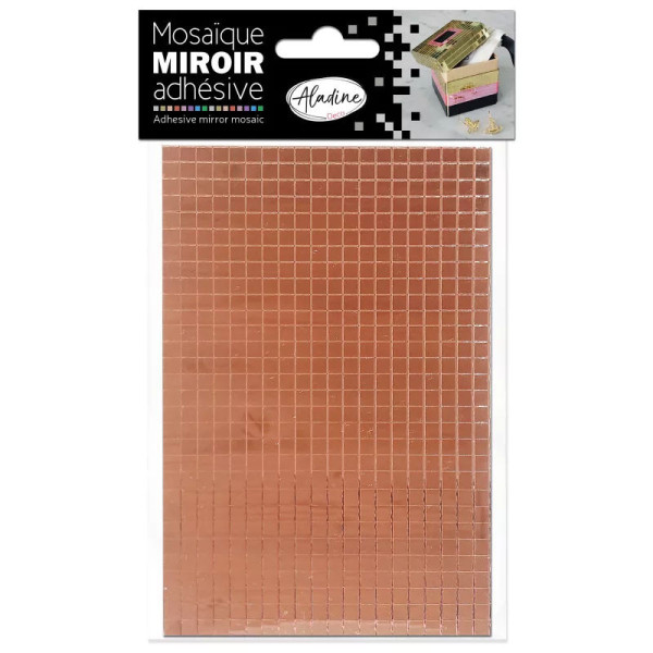 photo-Petits carrés miroirs - Cuivre - Adhésif - 0,5x0,5cm - Scrapbooking - Loisirs créatifs - Aladine
