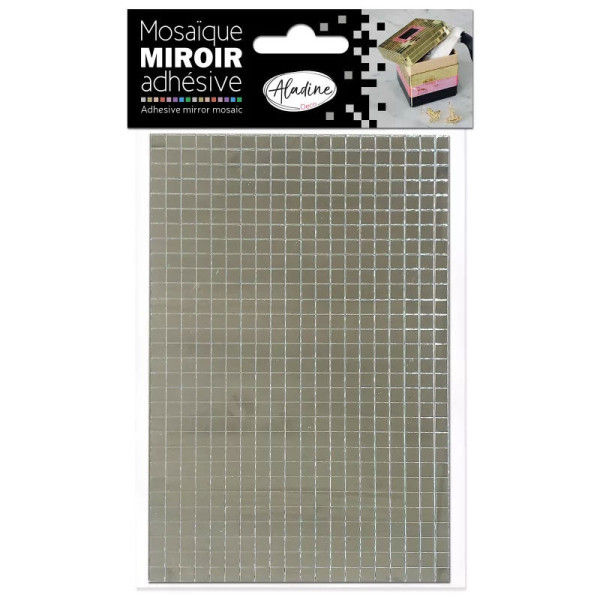 photo-Petits carrés miroirs - Argent - Adhésif - 0,5x0,5cm - Scrapbooking - Loisirs créatifs - Aladine