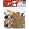 photo-Kit créatif - Décorations de noël - Bois - A décorer - 12 formes + peinture + pinceau - Aladine