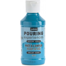 photo-Peinture acrylique - Pouring - Pébéo - Bleu turquoise - 118 ml