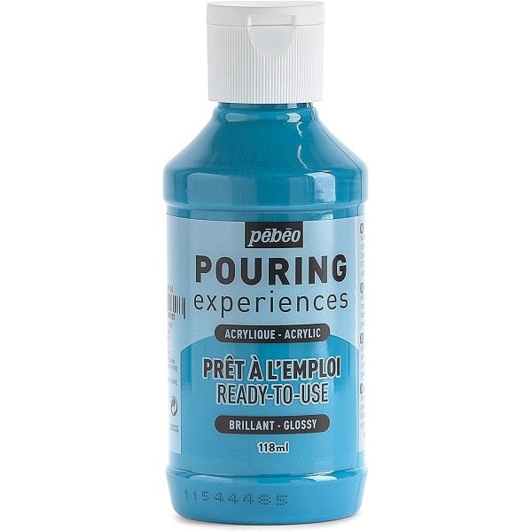 photo-Peinture acrylique - Pouring - Pébéo - Bleu turquoise - 118 ml